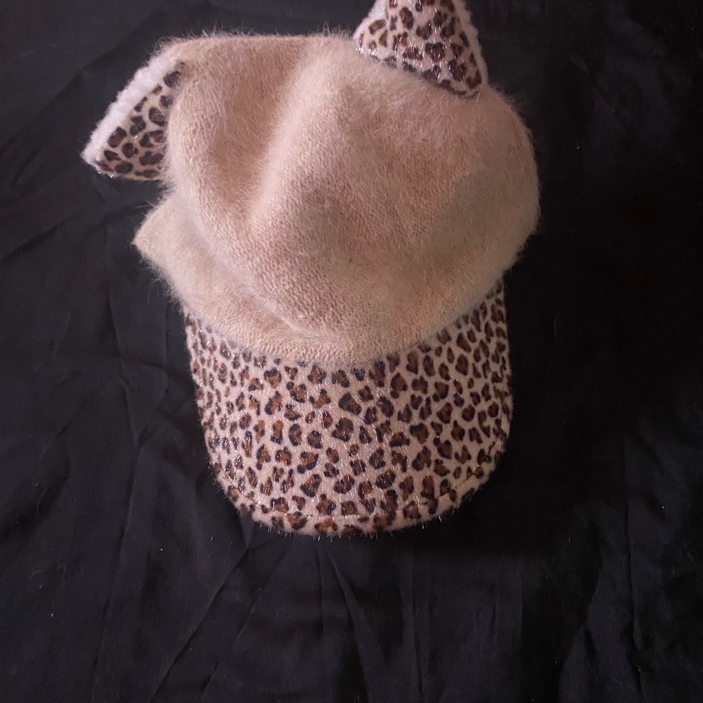 Leopard Print Fuzzy Hat